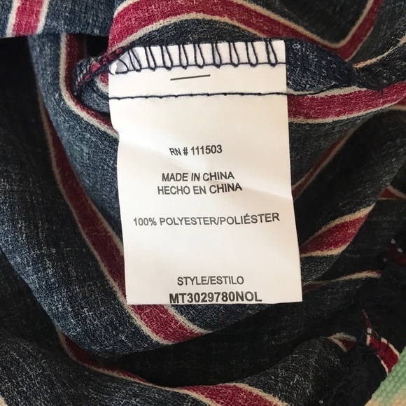 OLM Stripe Print Criss‎ Cross Surplice V-Neck With Tie Top - Picture 8 of 8